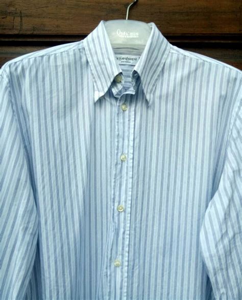 yves saint laurent long sleeve stripped polo